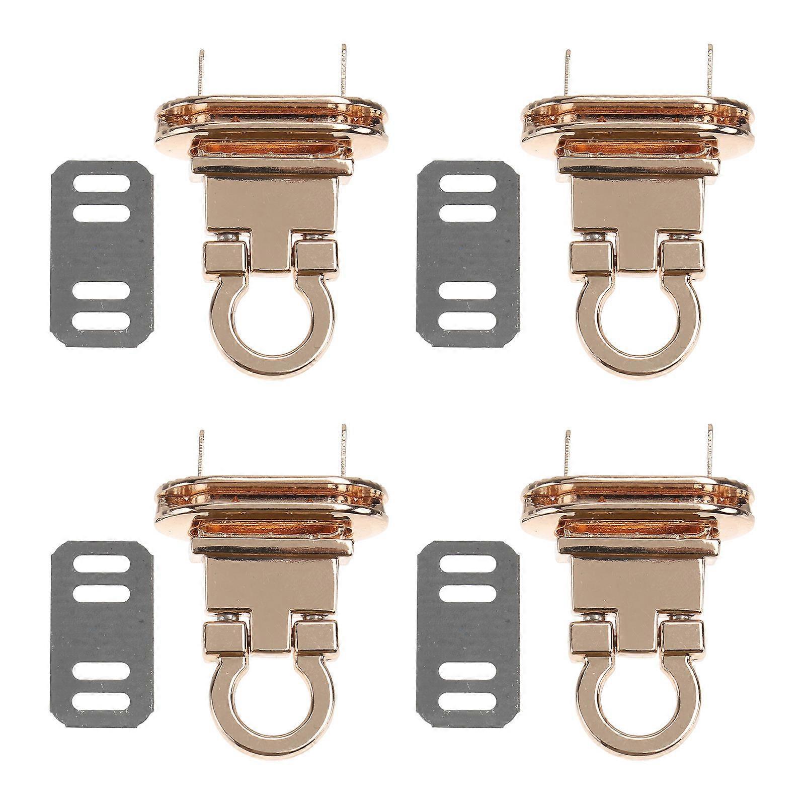 Turn Lock Bag Clasp Zinc Alloy Security Replacement Lock Handbags Purses Clutches 1.6×0.8×0.2in 4Pcs