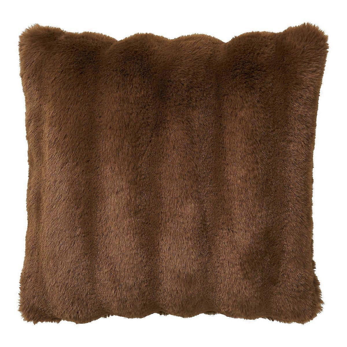 Coussin décoratif Galena, marron, polyester, 45x45x5 cm