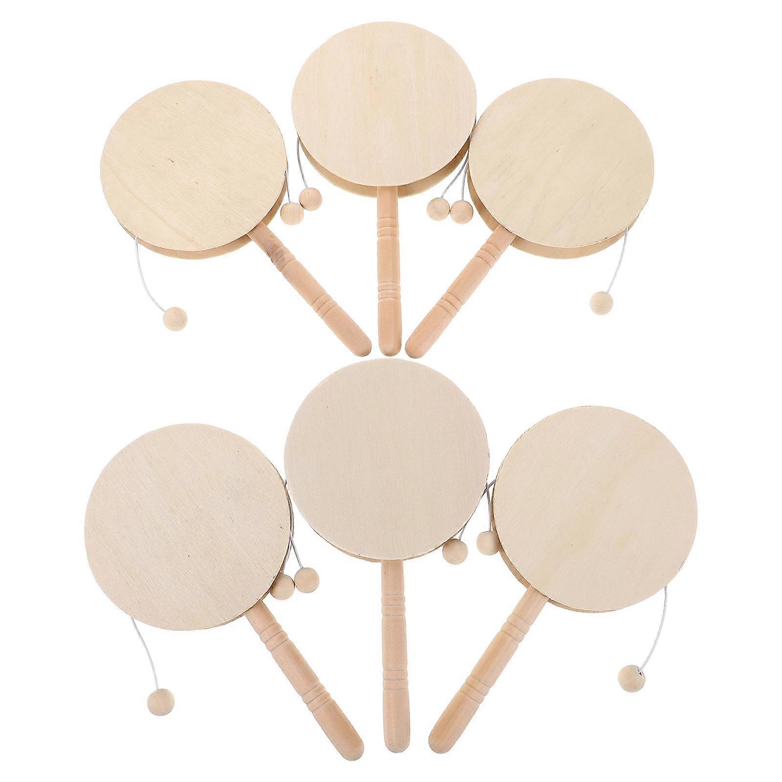 Wood Rattle Drums Handmade Rattle for Kids Playing 30Pcs Pack