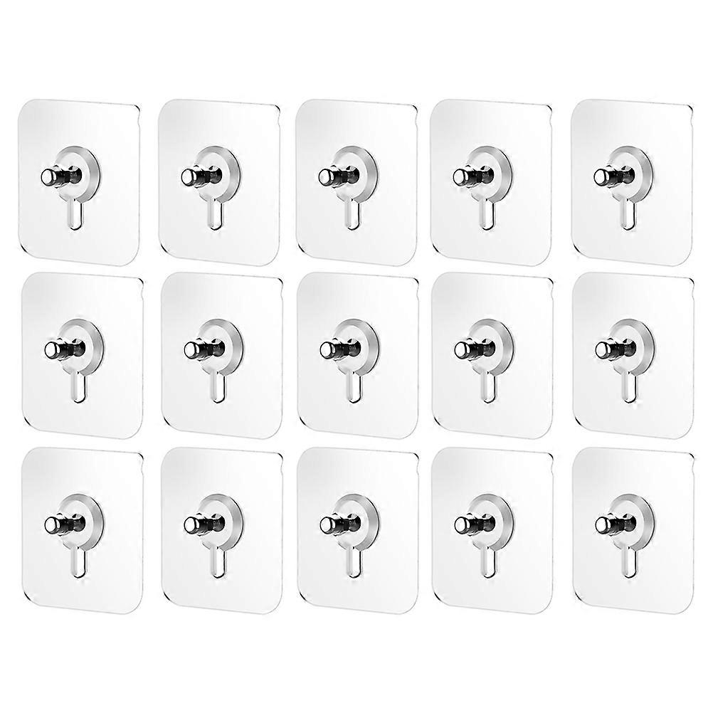 Home Hooks Adhesive Hooks with Screws for Furniture Hanging 15Pcs