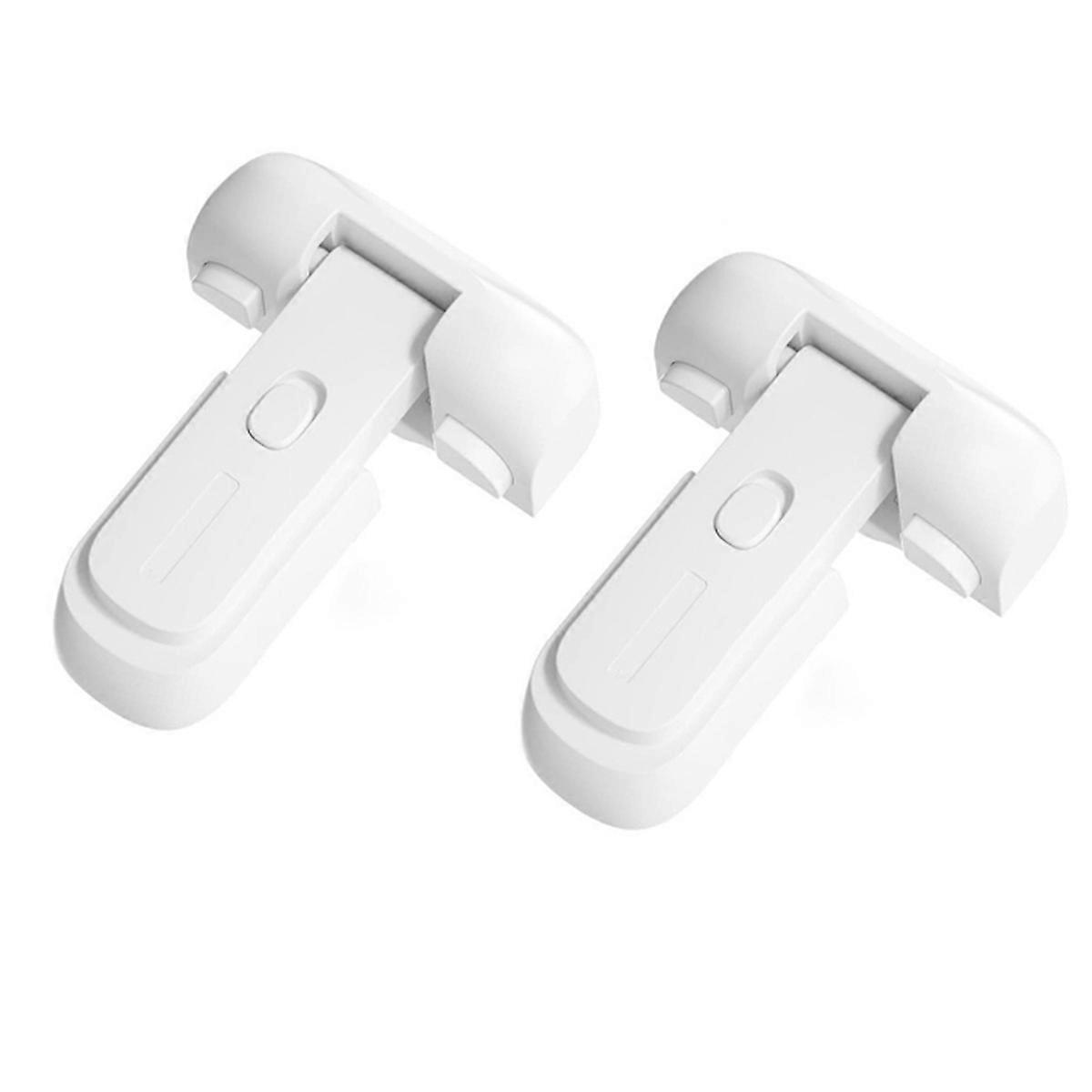 2Pcs Safe Fridge Lock, Child Proof Refrigerator Door Lock, White