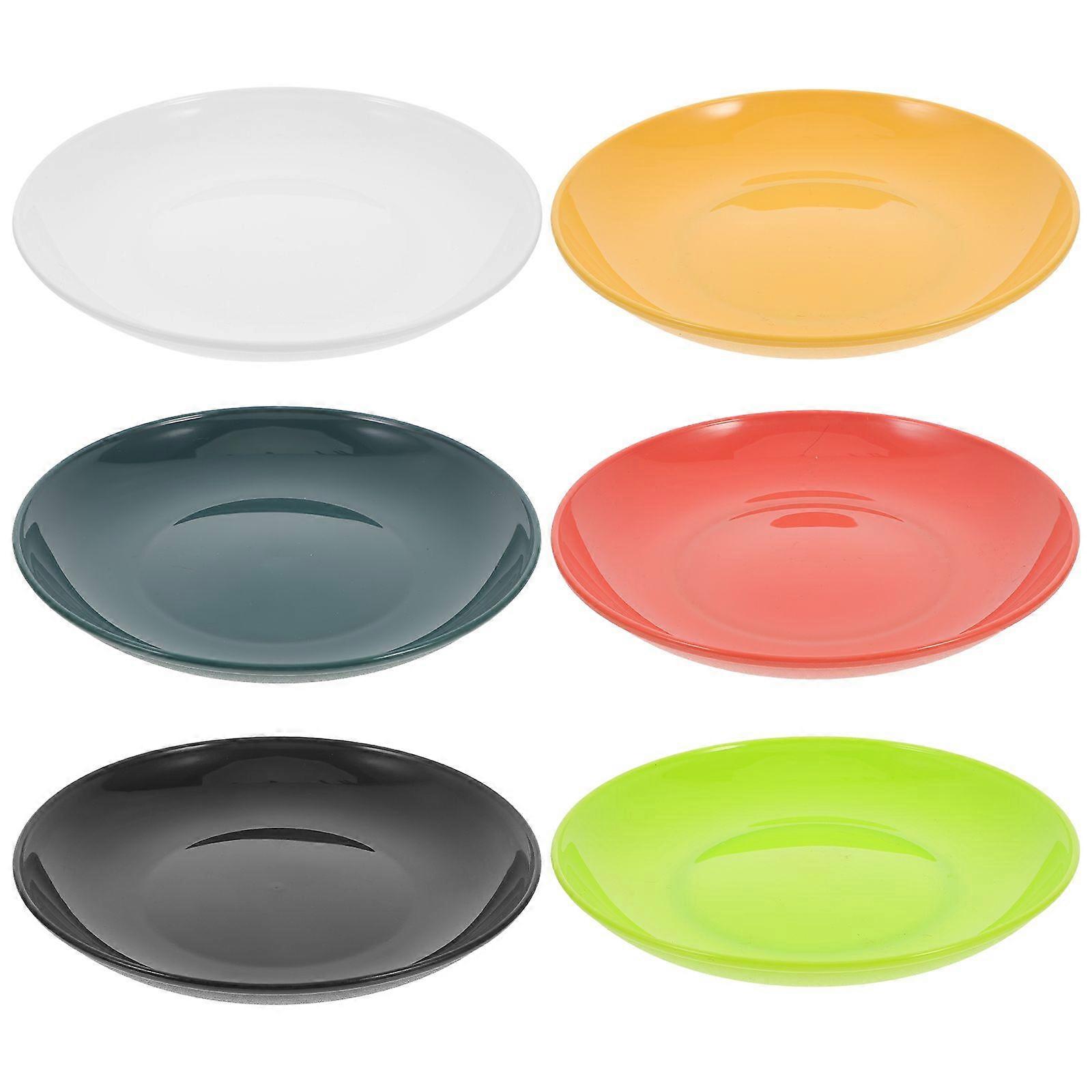 6pcs Unbreakable Dinner Plates Lightweight Snacks Plates Small Plates for Home