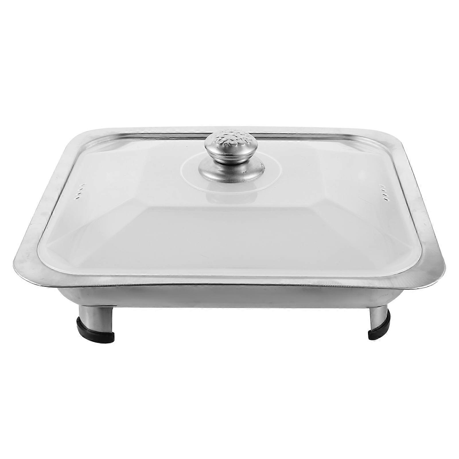 Yongwei food plate for buffet Buffet Foods Holder Stainless Steel Foods Tray Buffet Flat Rectangular Tray with Lid