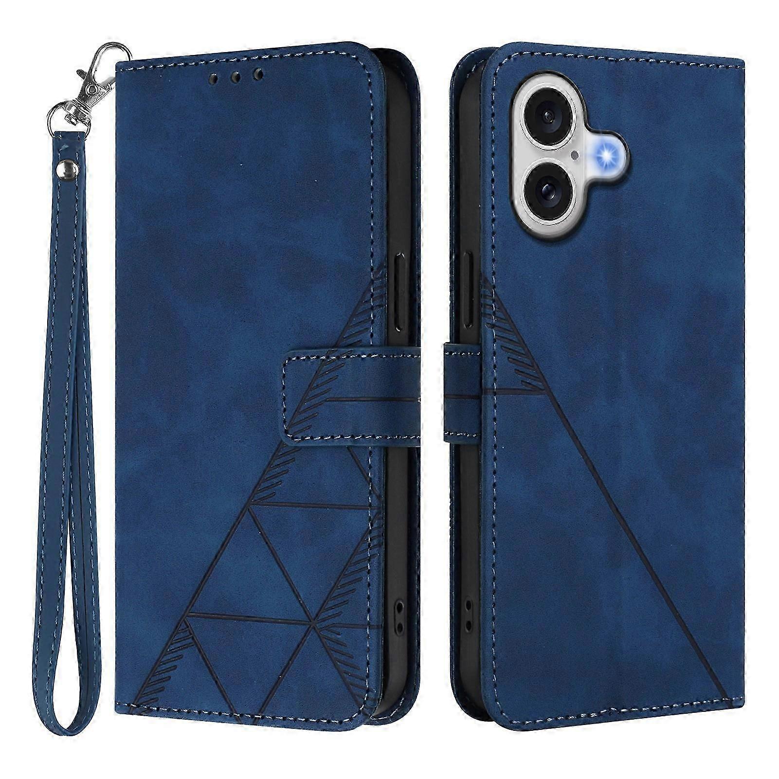 Compatible For iPhone 17 Leather Case with Hand Strap Wallet Stand Phone Cover