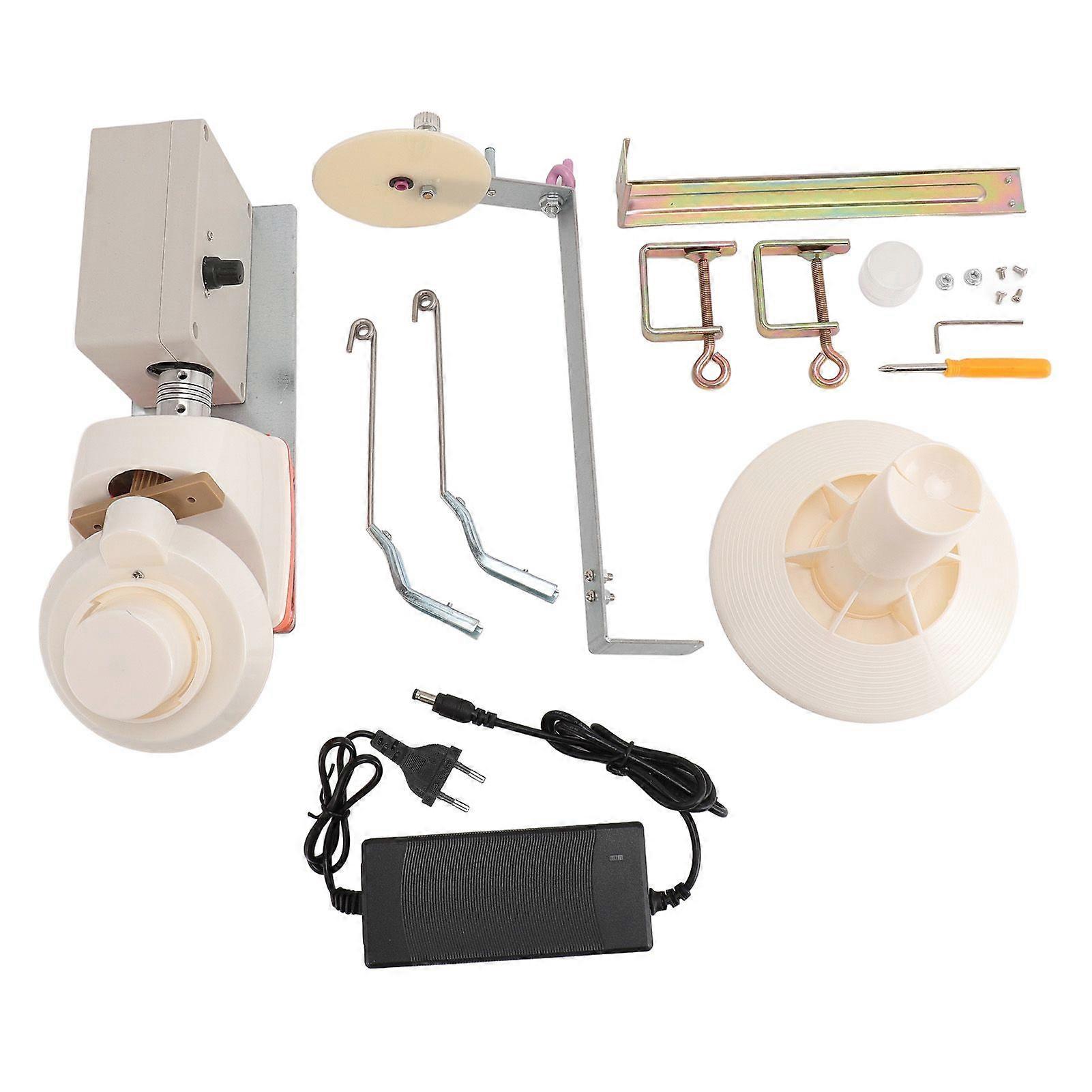 Electric Yarn Winder Fast Winding Adjustable Speed Low Noise Portable Yarn Ball Winder for Fiber Wool String Ball Winding 100240V EU Plug