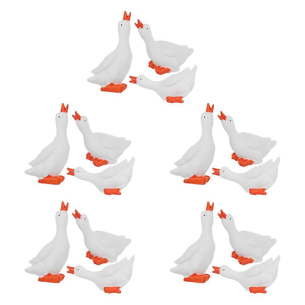 Miniature Swan Figurine Resin Swan Ornament for Home Decor 60Pcs