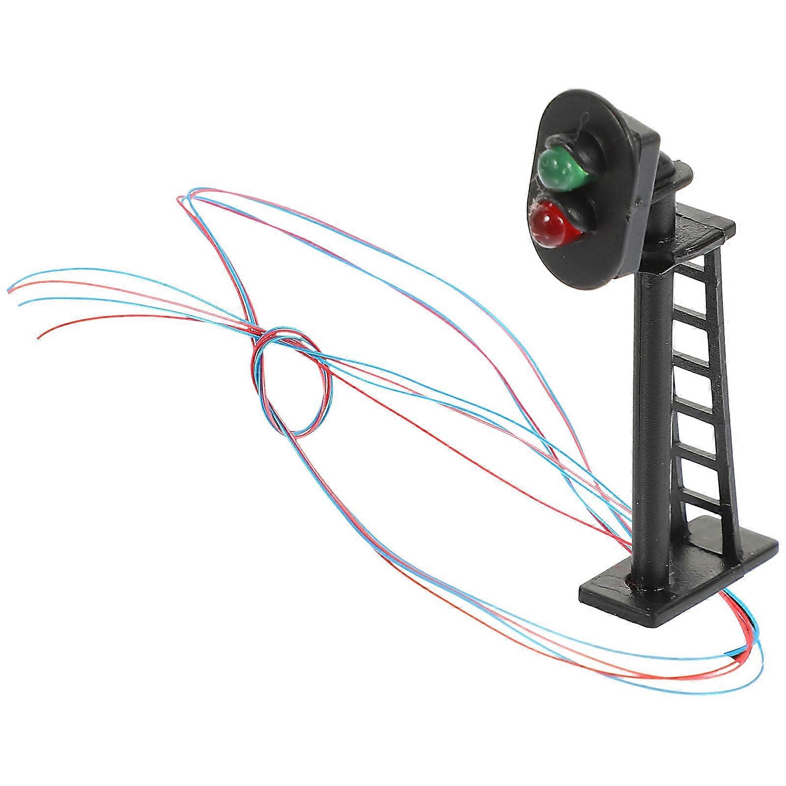 Model Signal Miniature Traffic Light for Landscape DIY 2Pcs Black Set