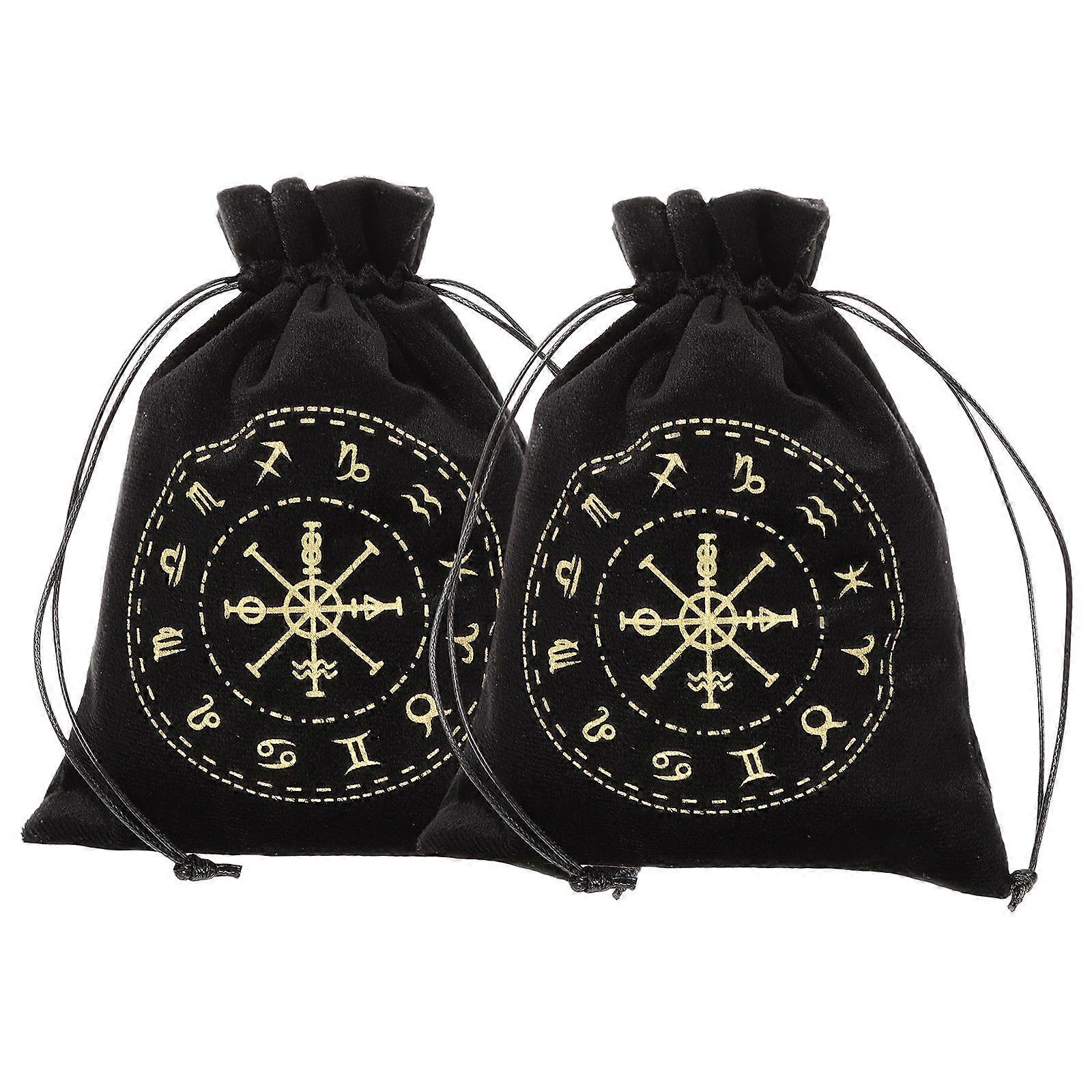 Drawstring Tarot Bag for Storage 10Pcs Portable Black Card Holder