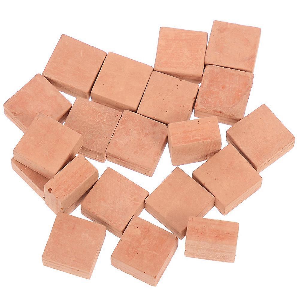 DIY Mini Bricks Red Square Pottery Clay Bricks for Landscaping 120Pcs