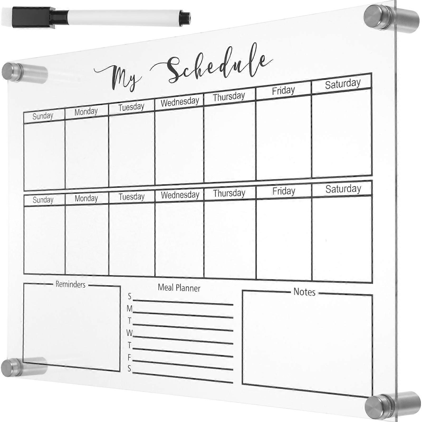 Desktop Whiteboard Dry Erase Board Transparent for Office Use 2Sets