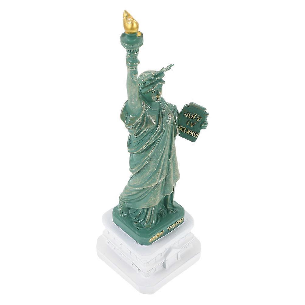 Statue of Liberty Decorative Art Piece for Home Office or Cabinet Decoration in Green Color Featuring Historical Style 1Set