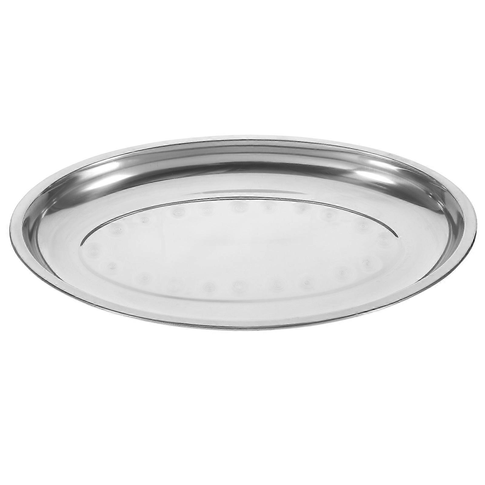 4Pcs Stainless Steel Serving Tray Oval Shape For Serving Fish Snacks And Desserts In Various Occasions