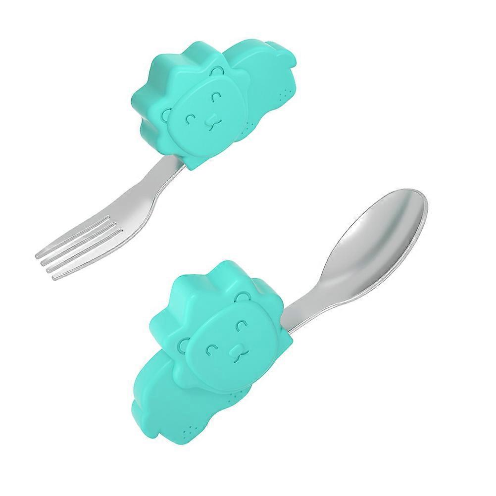 Lovely Kid Tableware Fork And Spoon Set For Infants Picnics With Durable Use Style