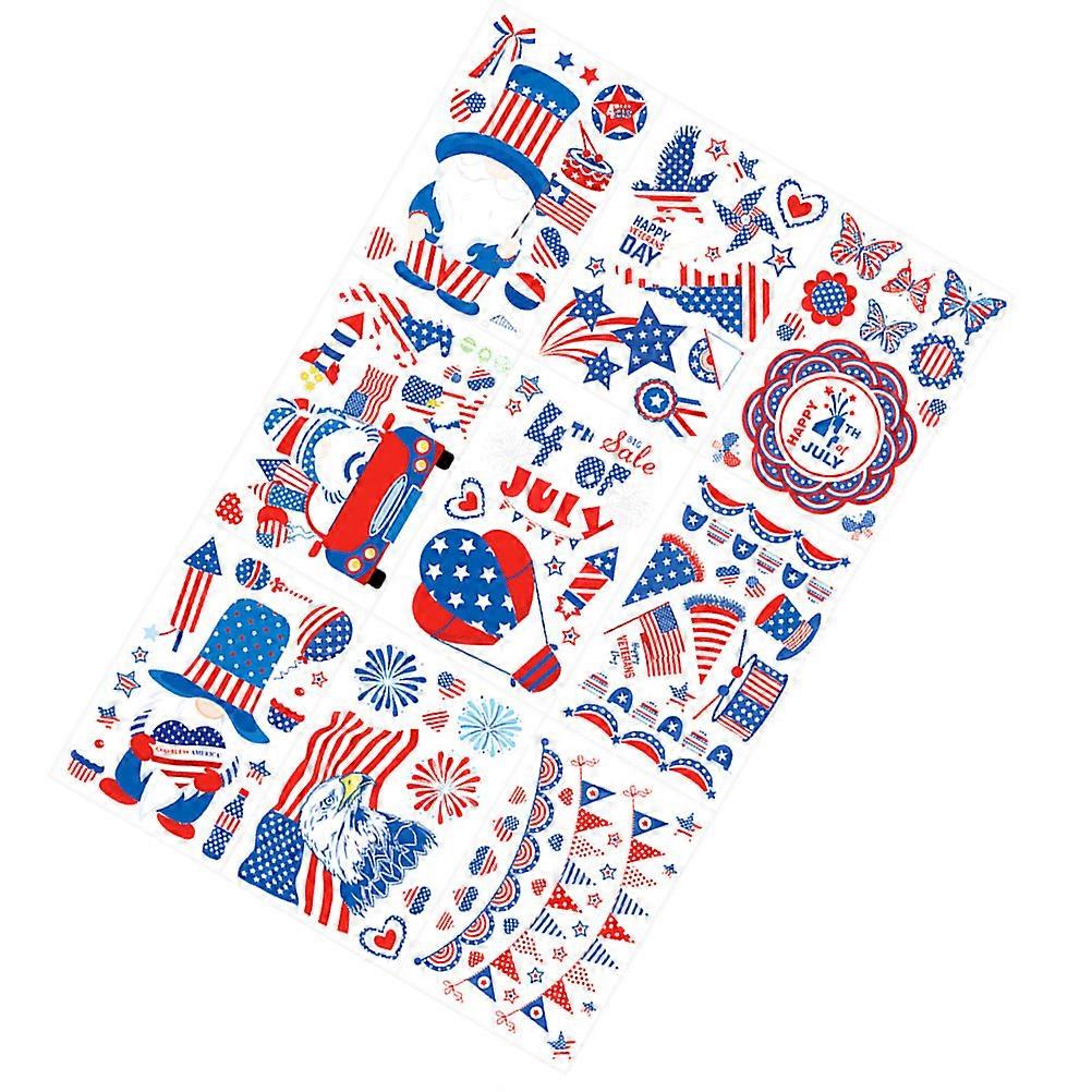 Patriotic Window Cling Static Clings 30X20CM Repositionable For Independence Day Celebration 2 Sets