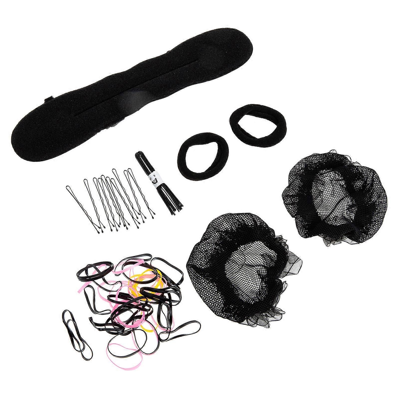 Hair Bun Net Set Elastic Hair Nets for Women Assorted Color 2Sets
