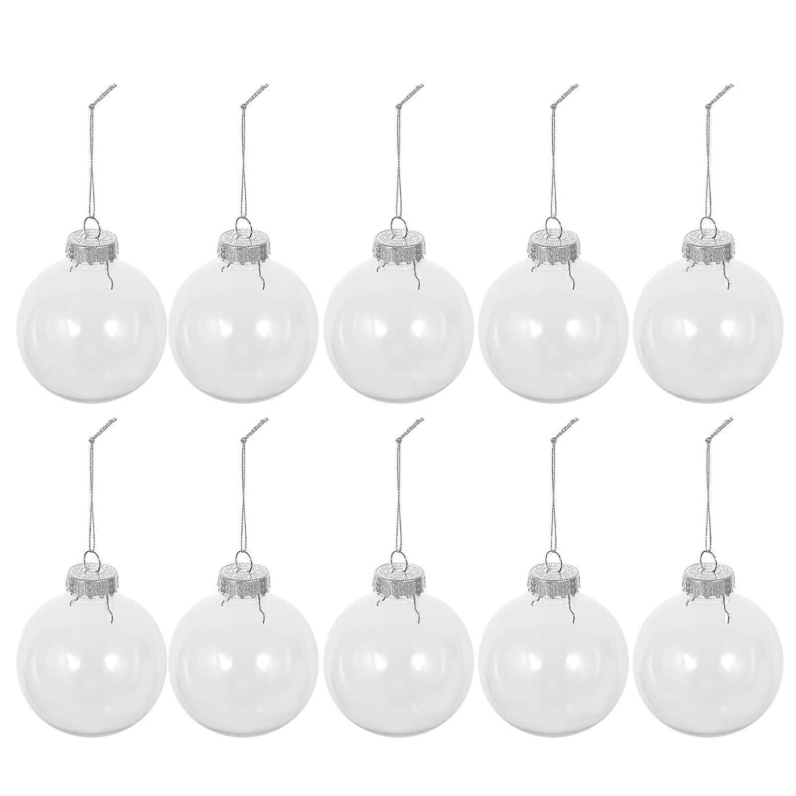Transparent Xmas Balls Hanging Ornaments for Xmas Party 40Pcs