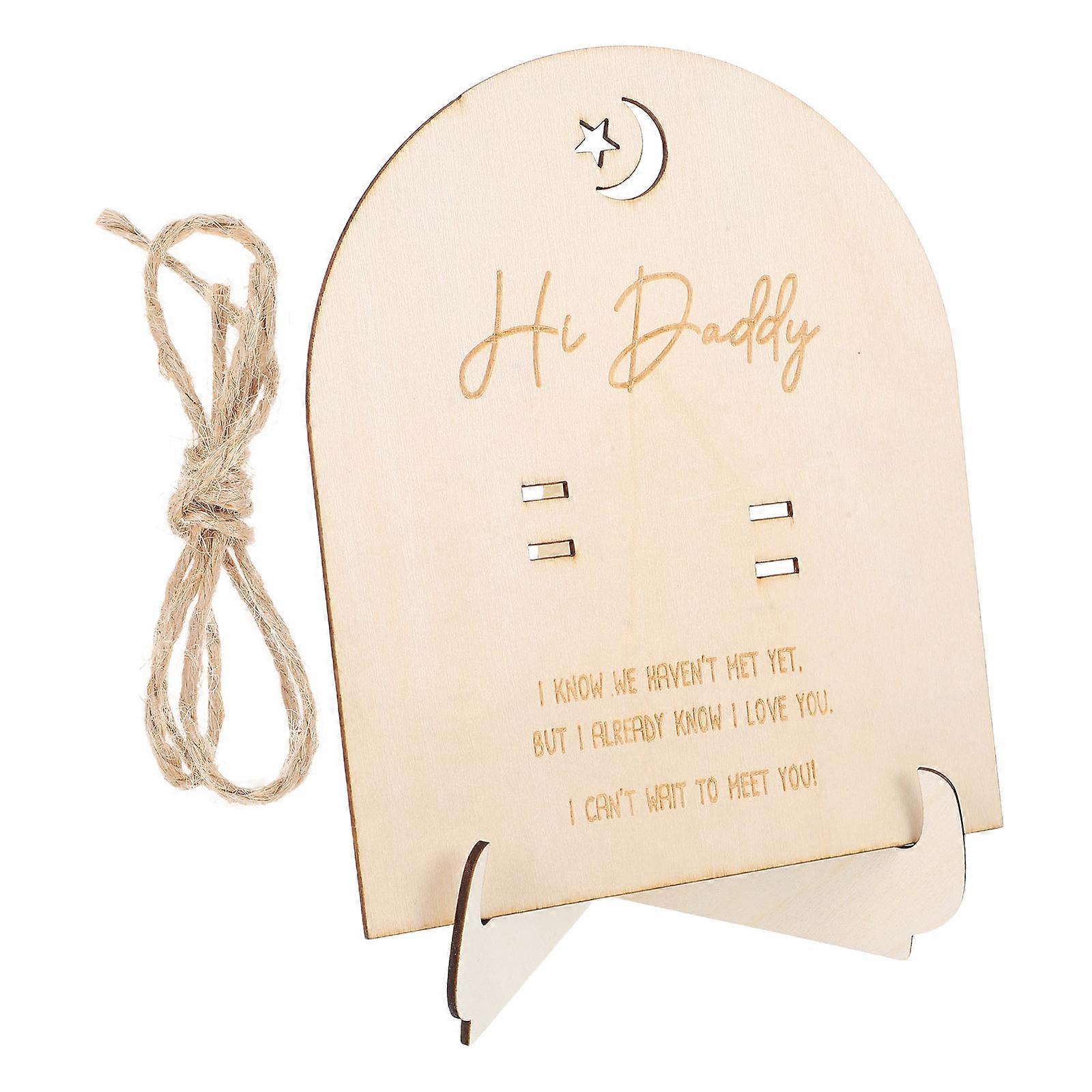 Wooden Pregnancy Test Keepsake Board with Stand for Decoration 5Sets