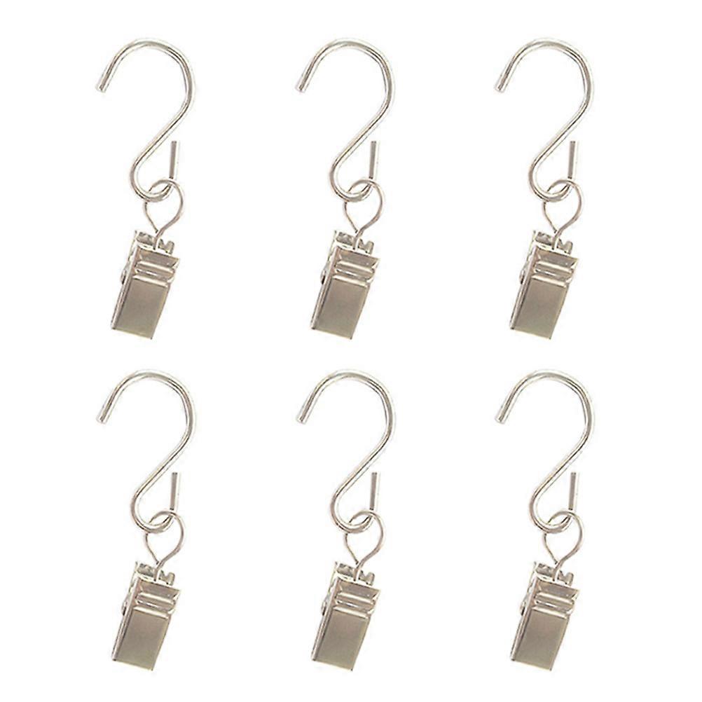 Curtain Hooks Clips Metal S Shape Hooks for Curtain 150Pcs Silver
