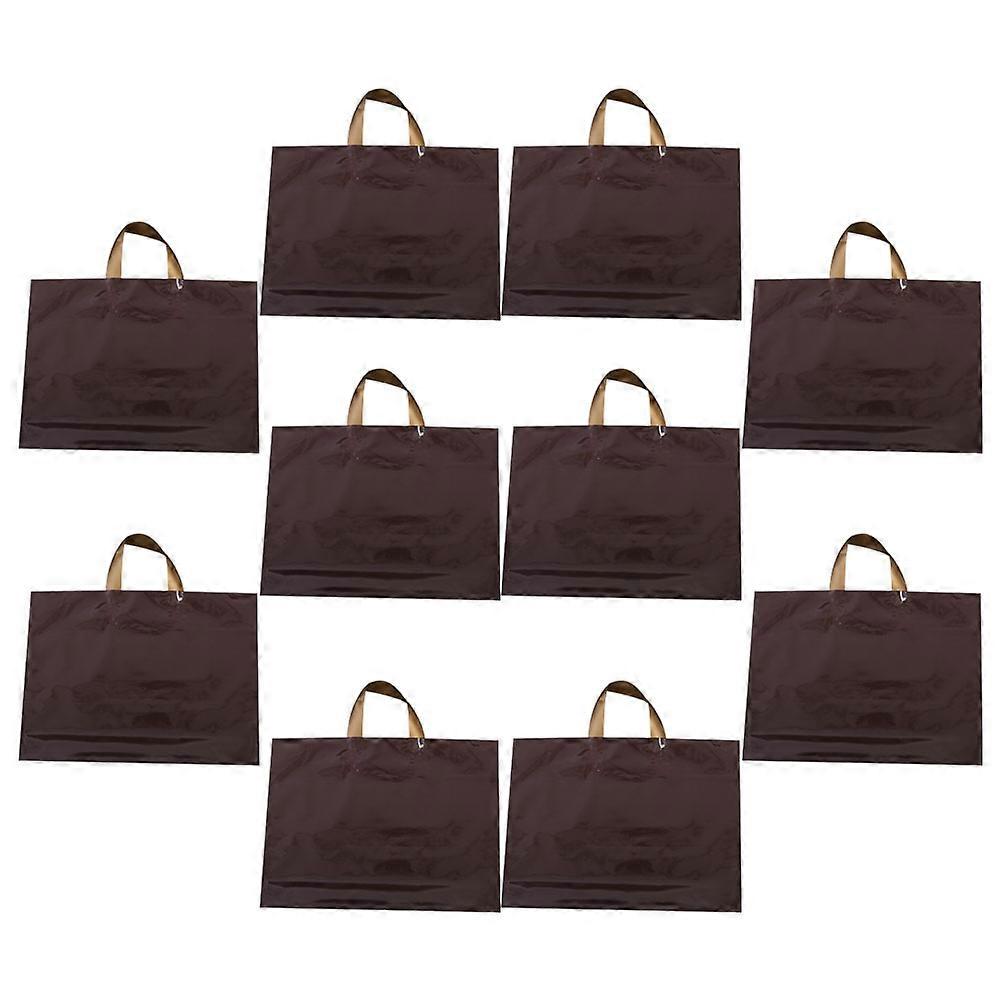 100 Pcs Rectangular Loop Handle Shopping Bag Large Coffee Color Ideal For Shopping Storage Household Use Environmentally Friendly