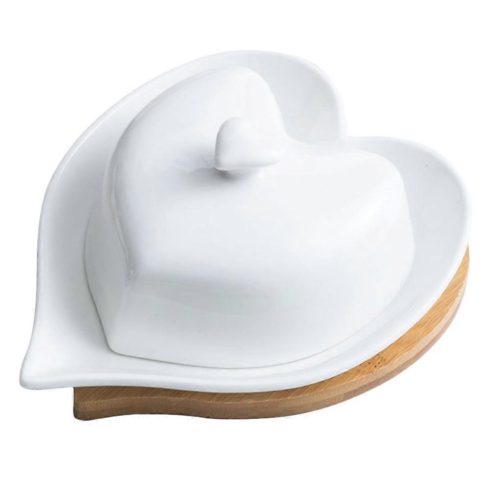 Ceramic Butter Storage Plate for Storage Use 3Pcs White