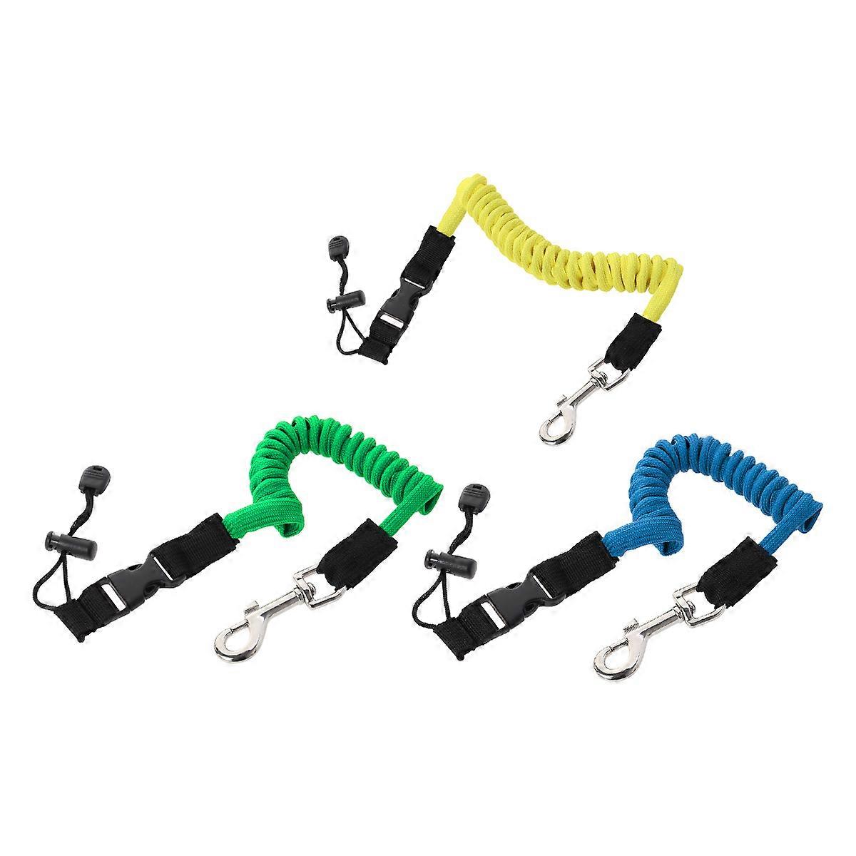 Durable Paddle Leash Tether Hook Fishing Rod Safety Cord For Kayak Canoe Inflatable Boat Blue 2Pcs