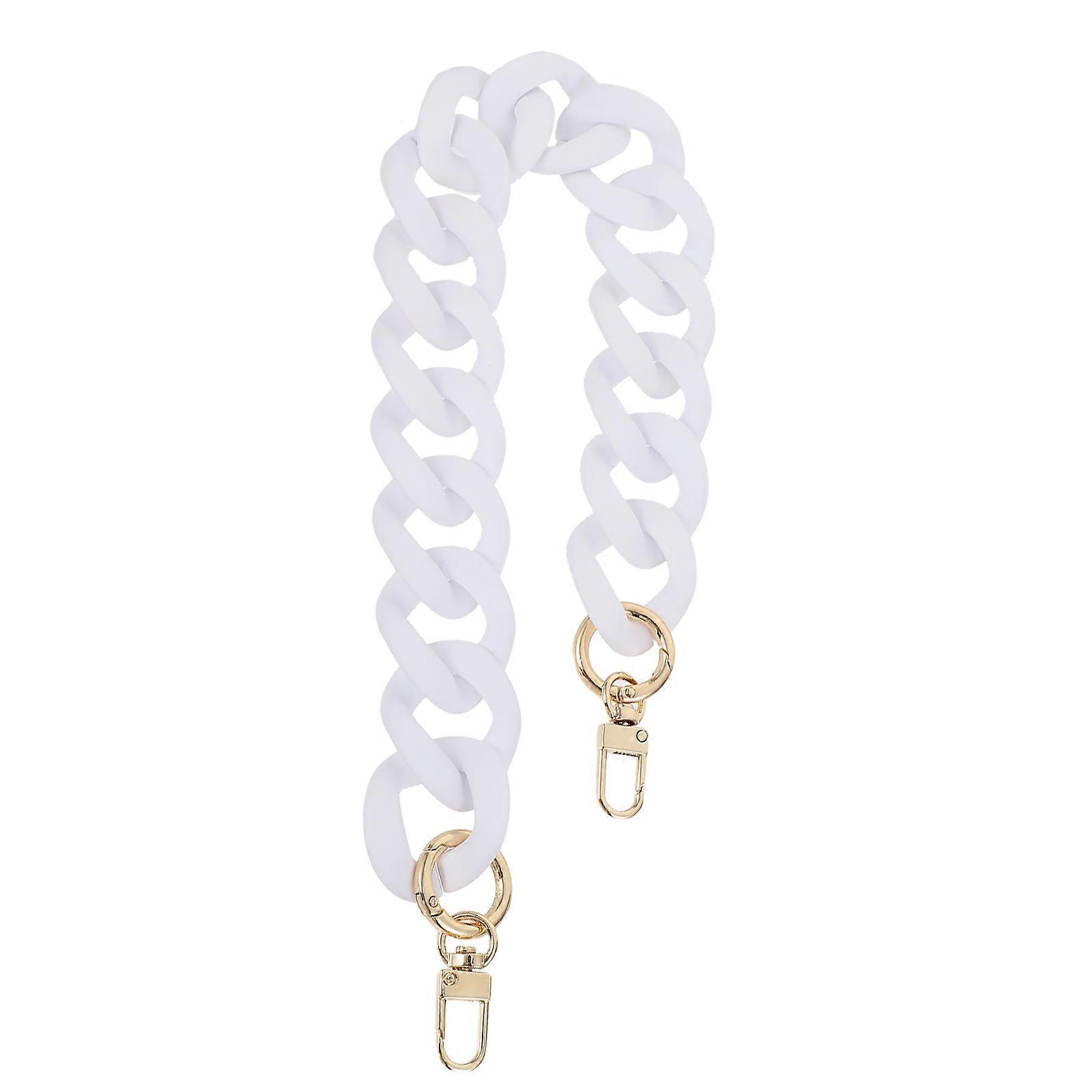 White Acrylic Handbag Chain for Bag Replacement 2Pcs Stylish Practical