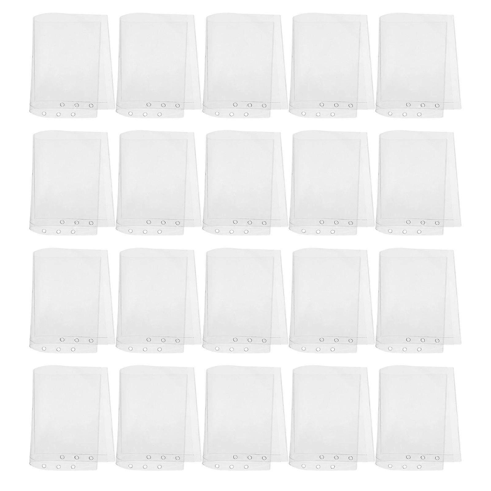 PVC Document Storage Bag Transparent Binder Pockets for Office 60Pcs