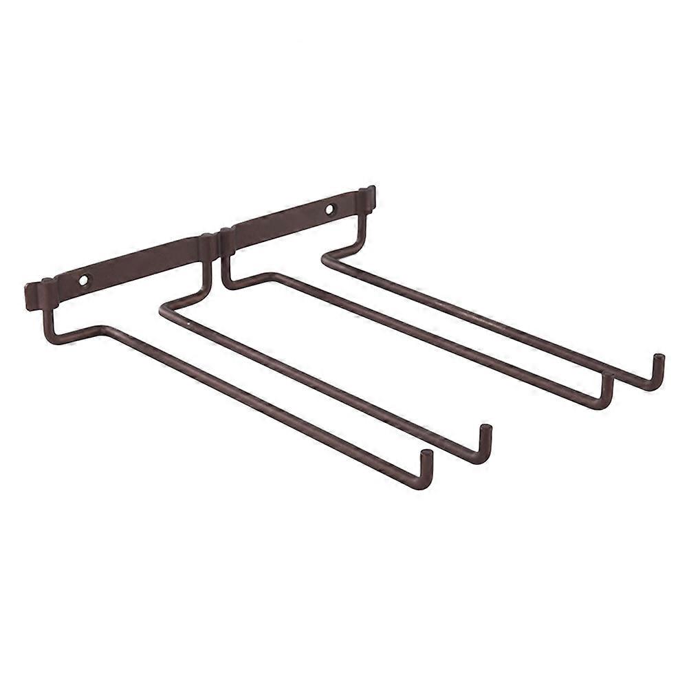 Cup Rack Display Shelf Wine Glasses Hanger Double Rows Home Use Iron Goblet Holder Bronze 26x25x4cm Store Wine Glass 1Pack