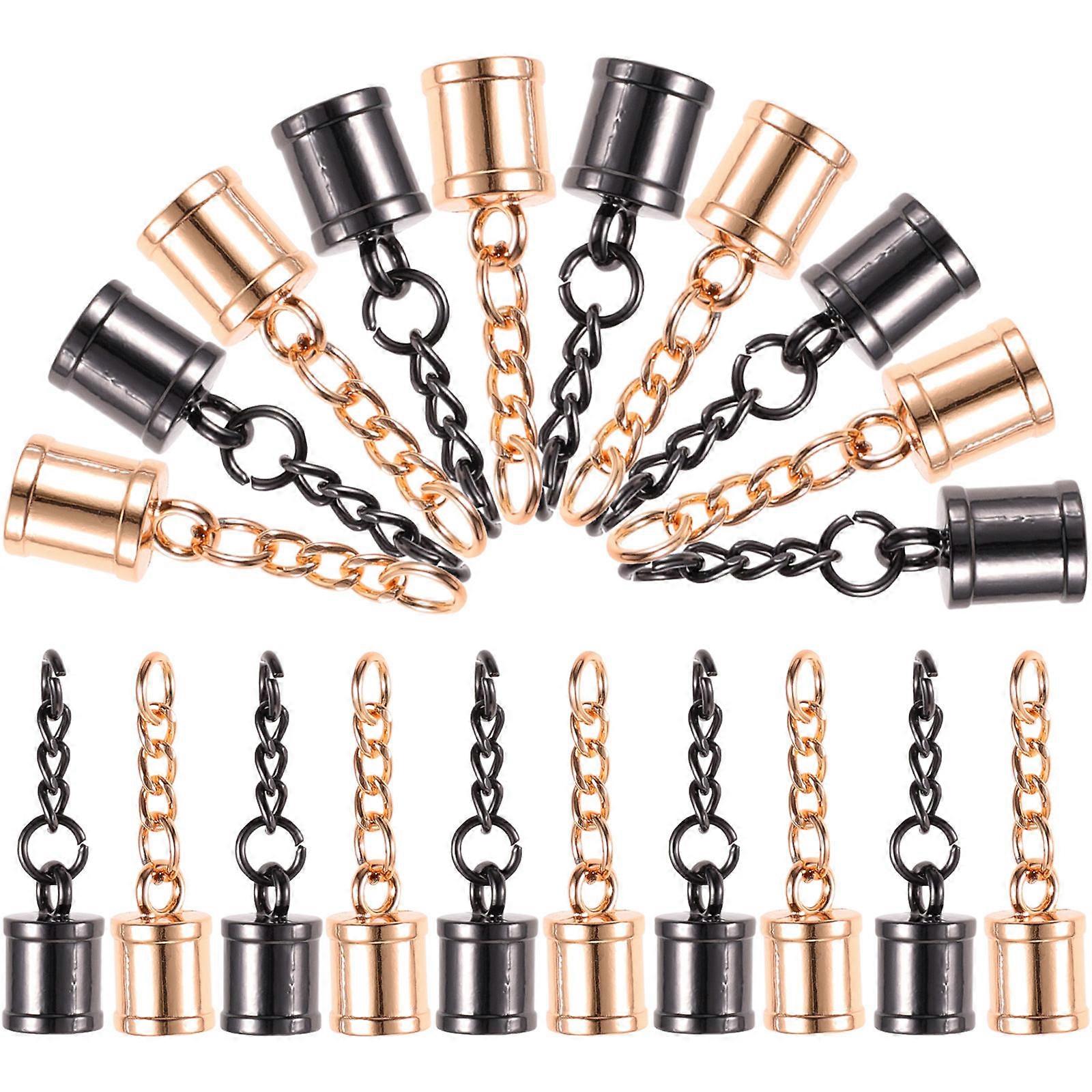 Tassel Cord End Caps Durable Metal for Necklace Making 20Pcs Set