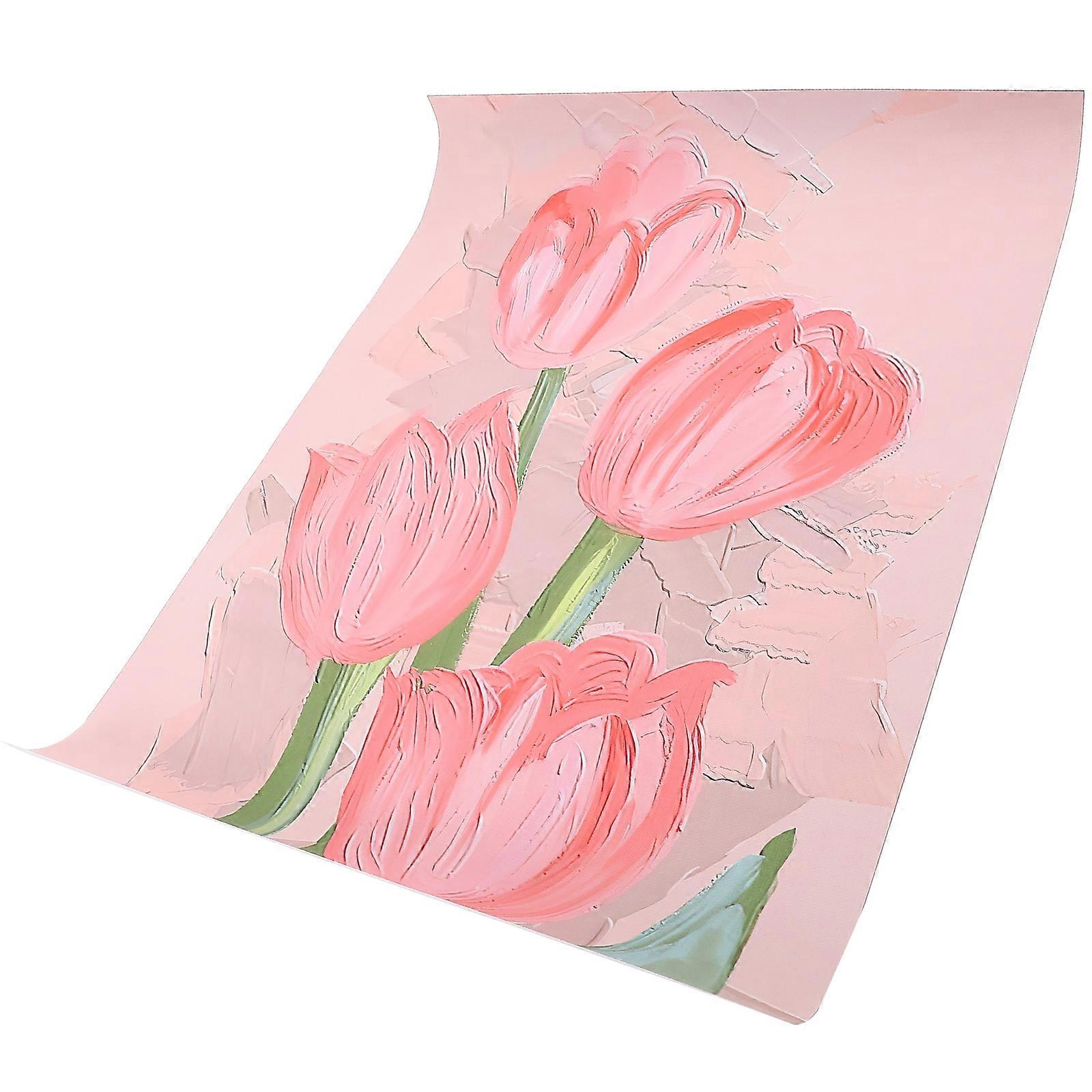 Wall Paintings Tulip Flower Canvas for Decoration 5Pcs Rustic Style