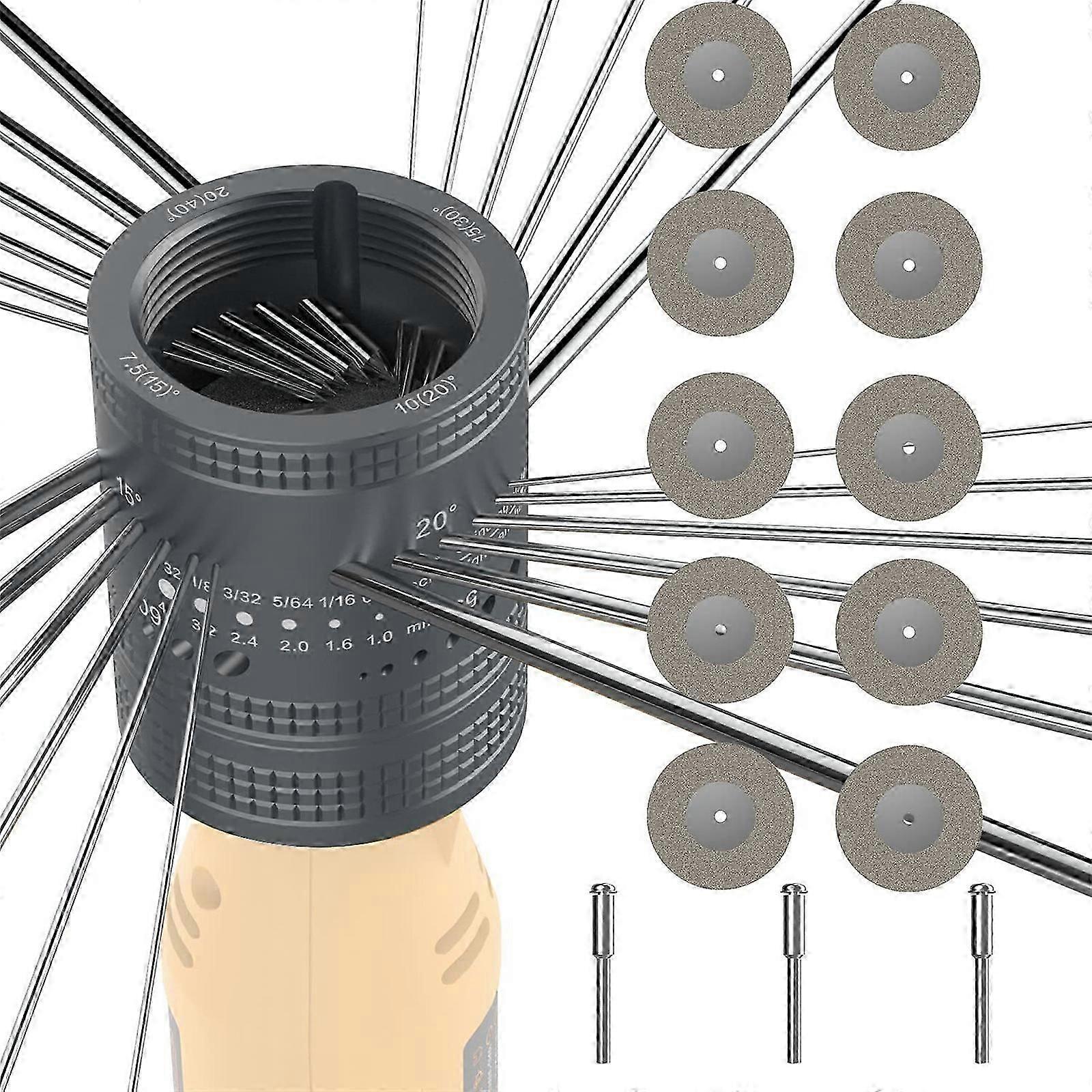 Tungsten Electrode Sharpener Grinder Grinding Head TIG Welding Tools Set with Cut-Off Slot 10 Wheels and 3 Mandrel