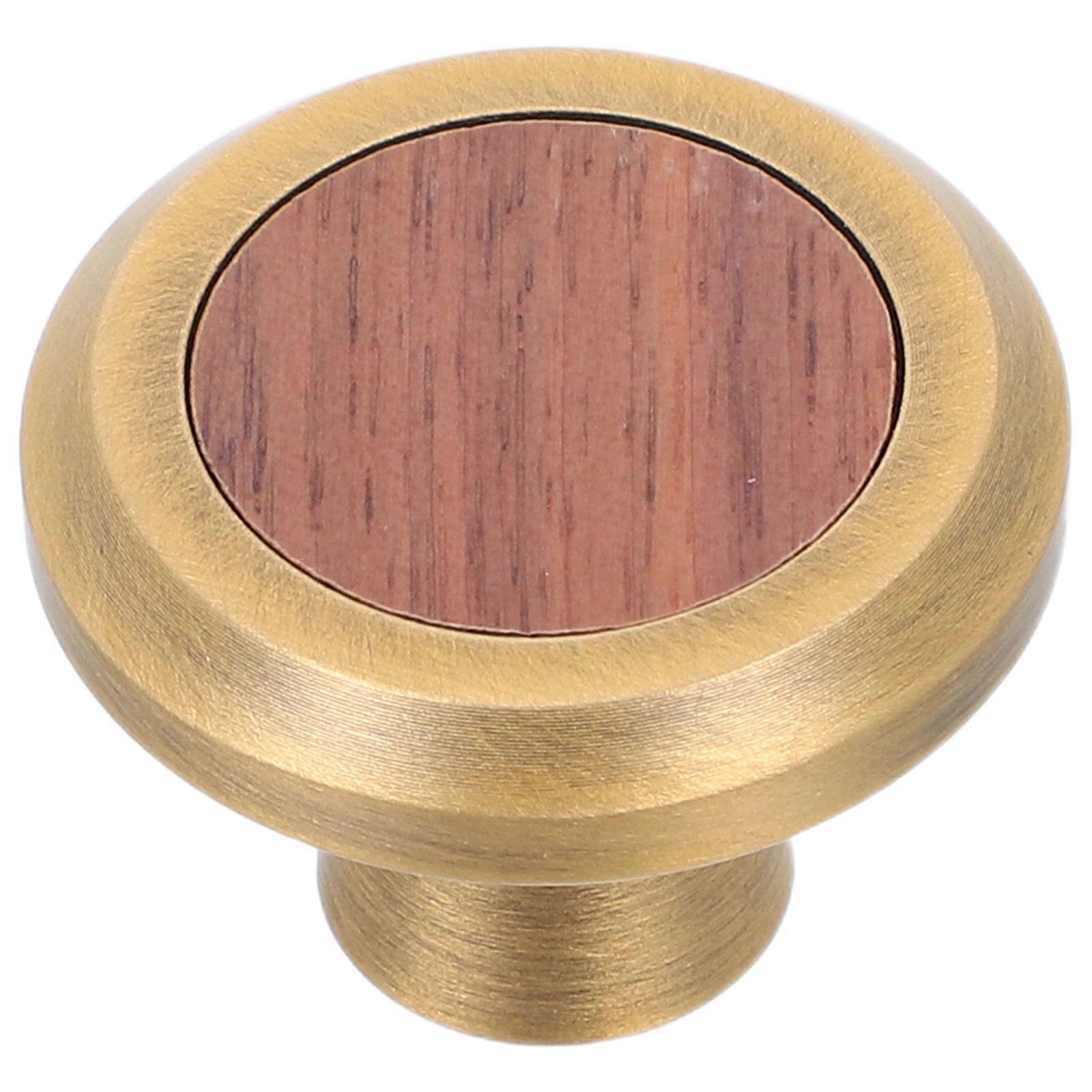 2Pcs Brown Brass Cabinet Pull for Drawer Handles Single Hole Decorative Hardware