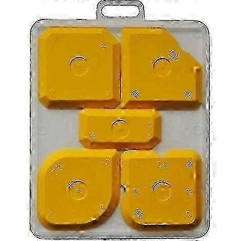Yellow Silicone and Acrylic Squeegees for Joint Crafting - Set of 5