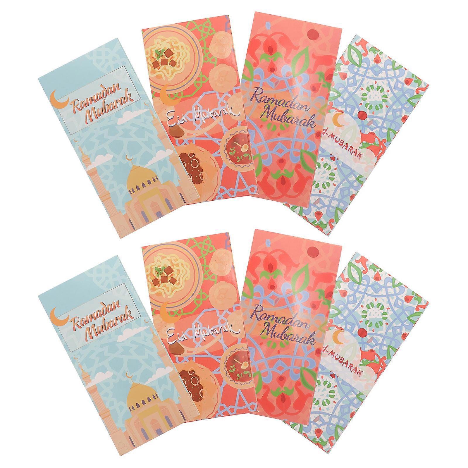 Eid Envelopes 32 Pcs Rectangular Gift Packaging Assorted Color Festival Decoration For Eid Mubarak Celebration