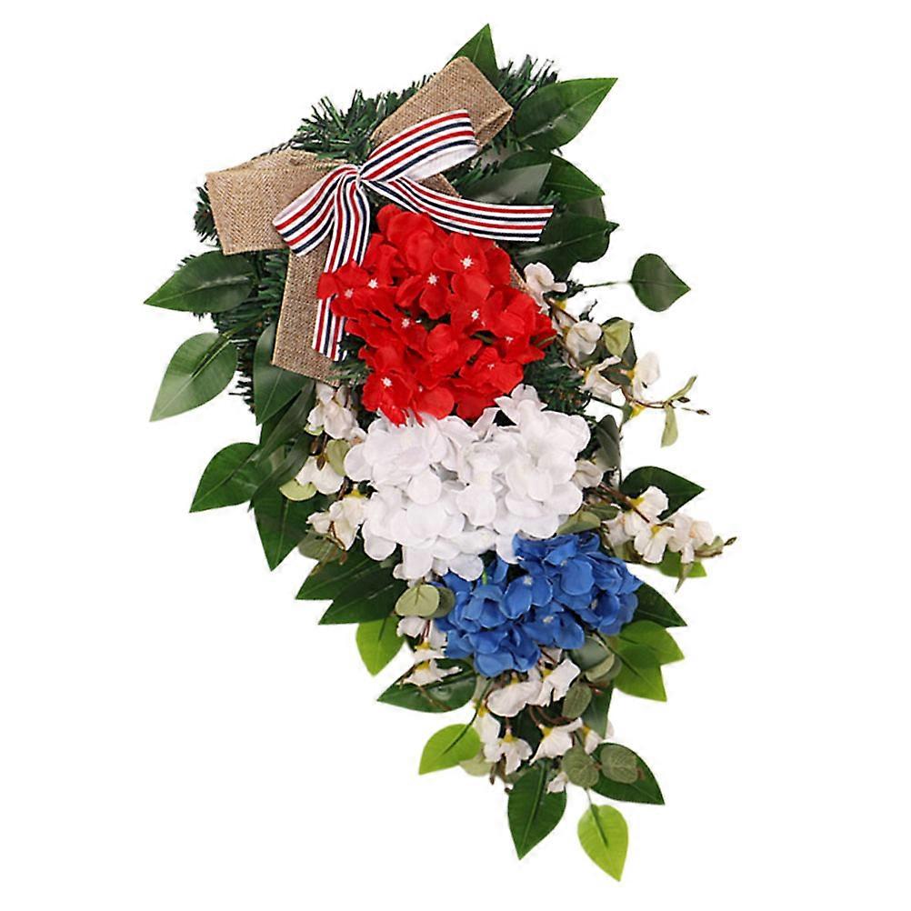 Plastic Independence Day Wreath Front Door Hanging Wreath