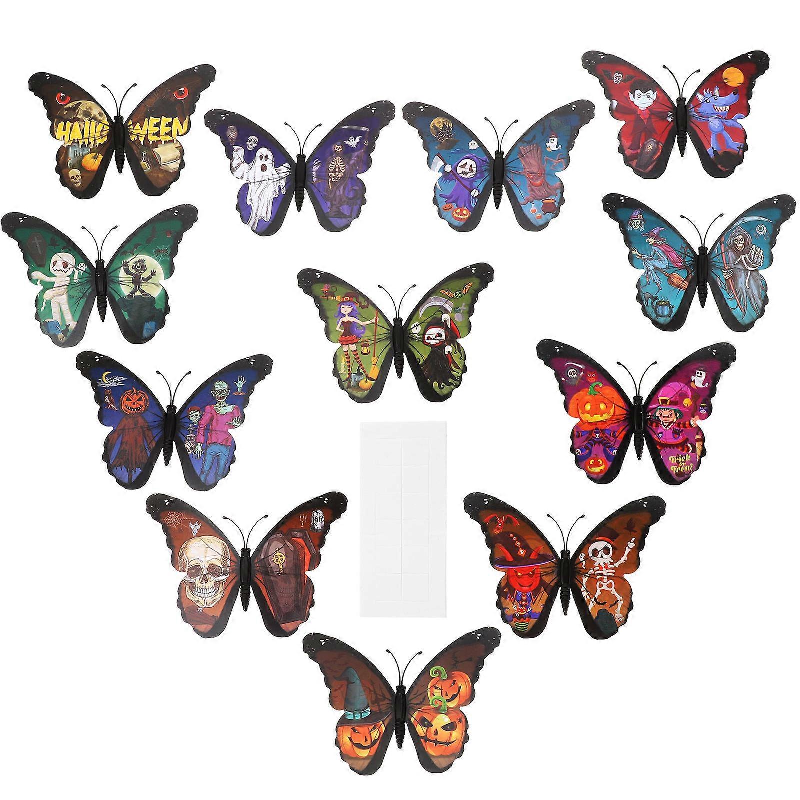 3D Butterfly Wall Stickers Plastic for Decoration 12Pcs Removable Decals
