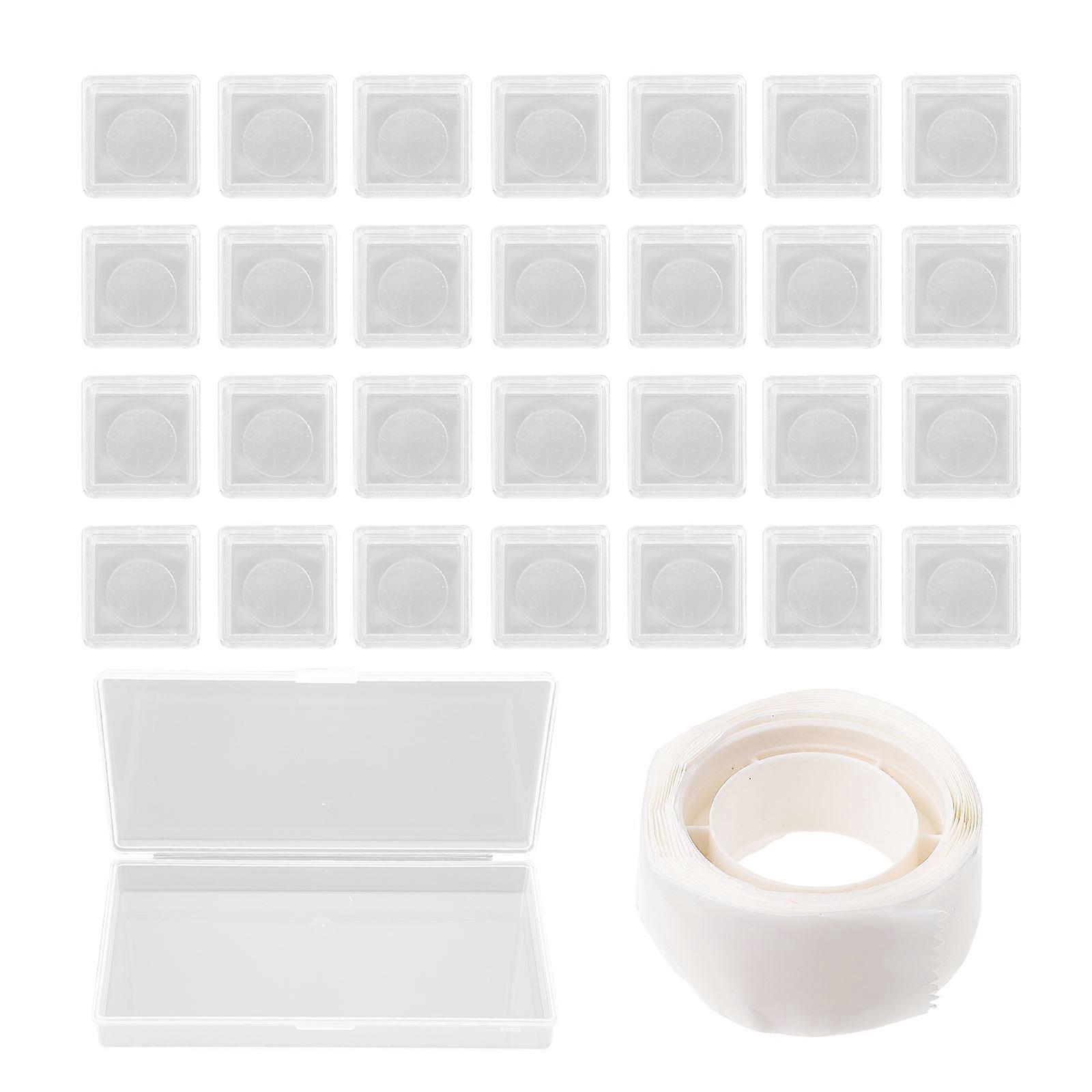 White Plastic Pigment Holder Box for Watercolor Use 1Set
