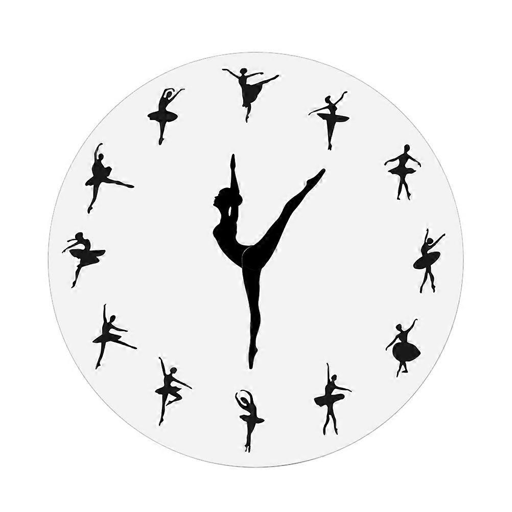 Record Wall Clock Charming Ballerina Large Clock Needle Hand 2 Pieces