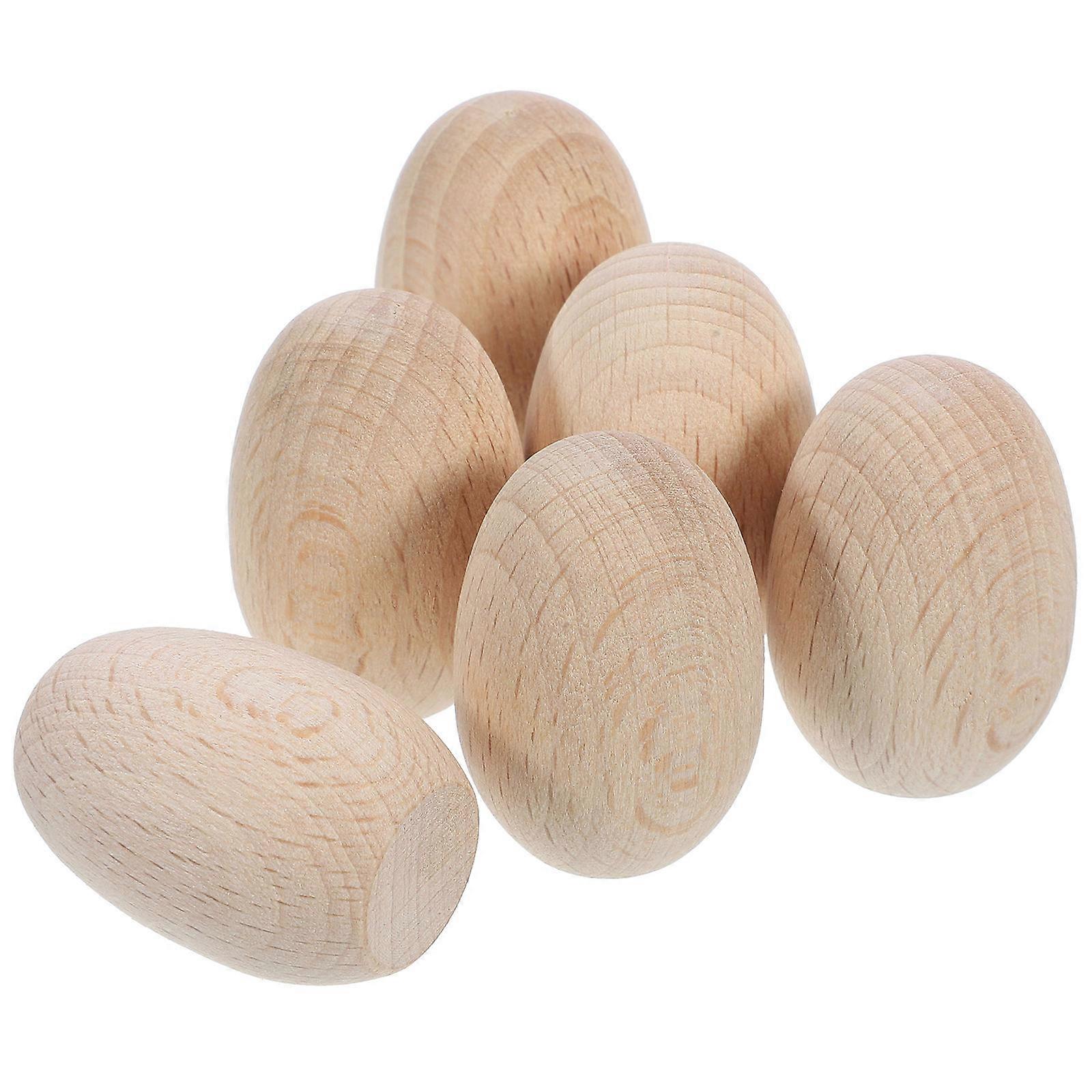Simulation Egg Decorations Wooden Eggs for DIY Crafts Set 18Pcs
