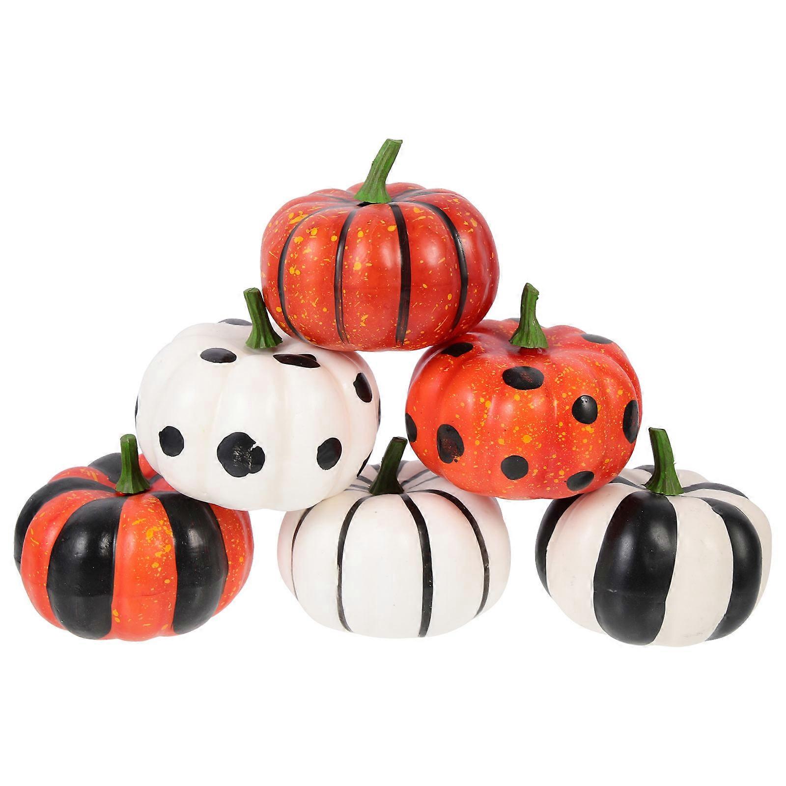 Halloween Pumpkin Ornaments Realistic Pumpkin Model Decorations 12Pcs