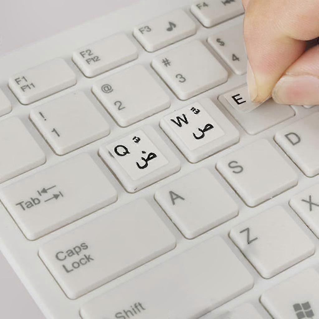 Transparent Arabic Keyboard Stickers with Letters for Laptops and Keyboards