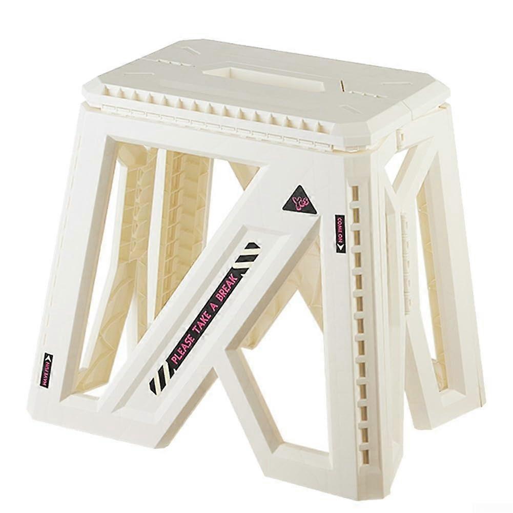 Space Efficient Folding Stool For Camping And Outdoor Adventures Compact Folding Stool Easy Maintenance White 2