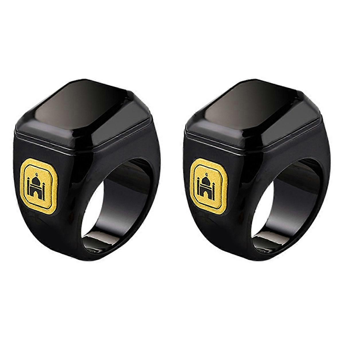 Smart Ring Bluetooth Electronic Finger Counter Reminder 18mm Black