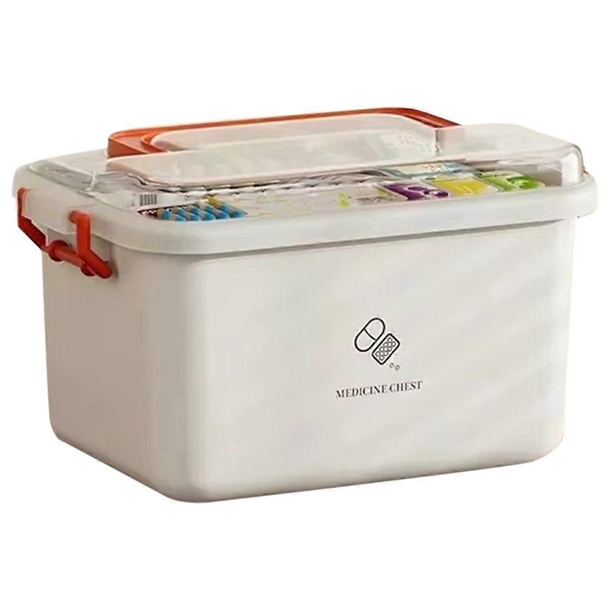 Large Capacity Box Portable Home Aid Kit Family Emergency Box with Multi-Layer Storage Case B