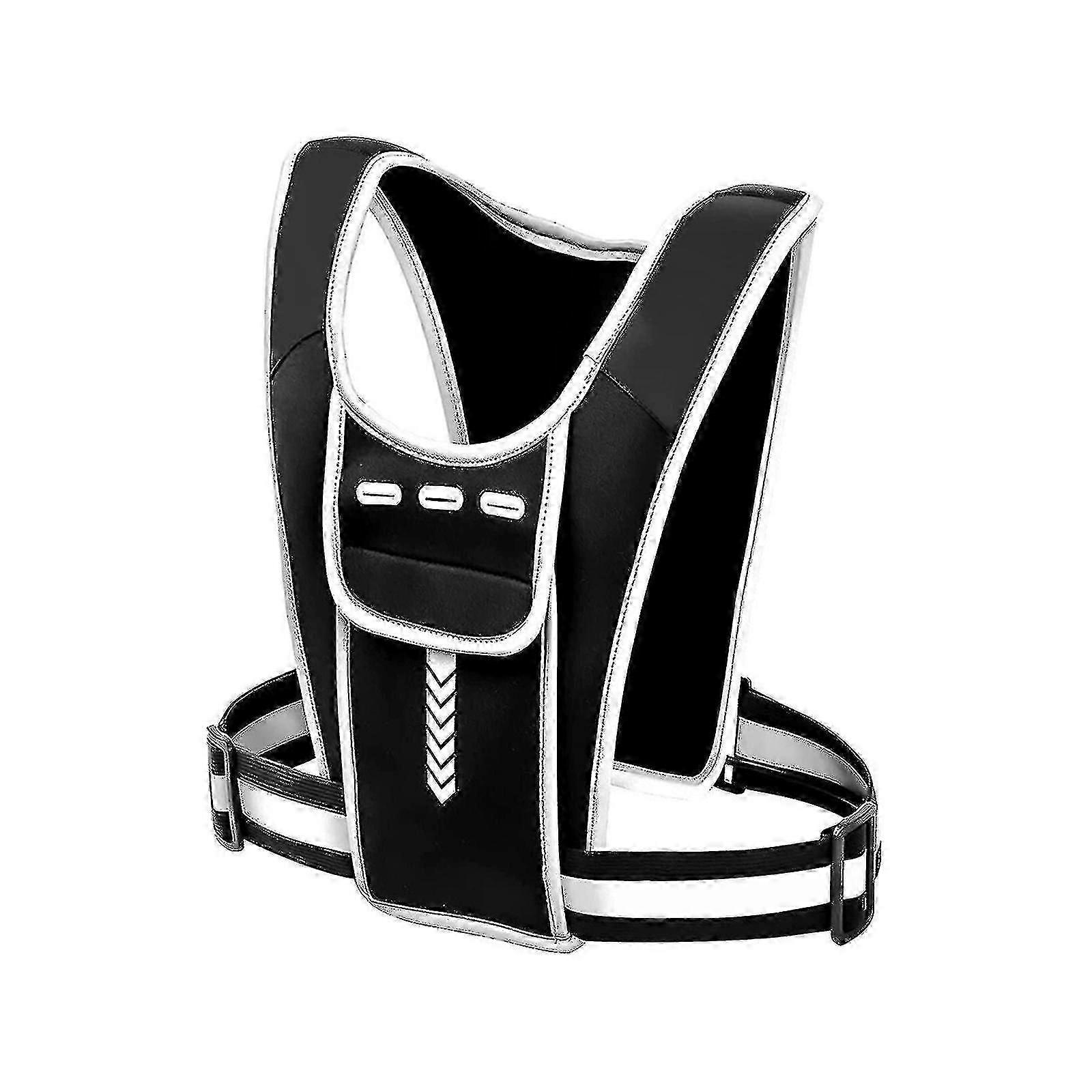 Running Vest Phone Holder, Adjustable Reflective Vest With Water Bottle Pocket Card Key Holder, High Visibility Night Running Gear With Elastic Belt F