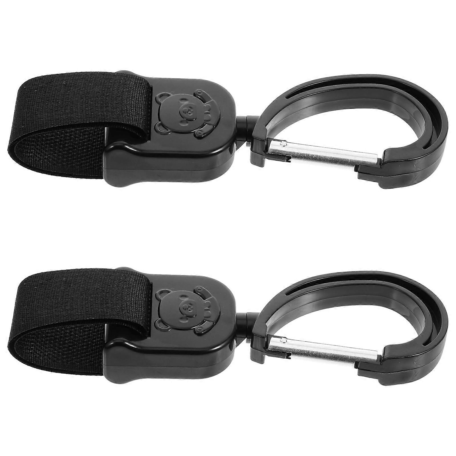 Black Stroller Hooks Alloy Plastic Universal Hanging Bag Hooks 6 Pieces
