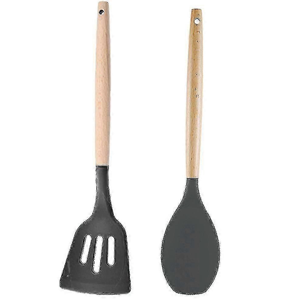 2 Pcs Silicone Cooking Utensils Kitchen Utensil Set, Heat