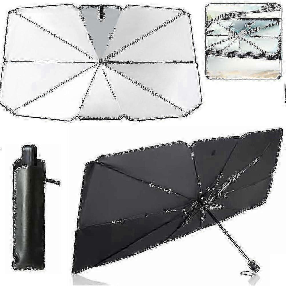Car Sunshade Windshield Sun Shade, Titanium Silver Cloth Foldable Windshield Sun Shade Umbrella