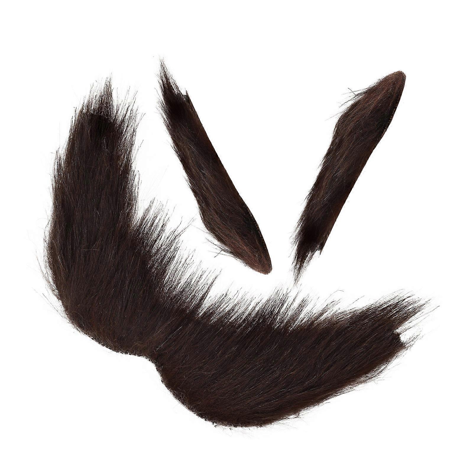 Cosplay Beard Prop Brown Fake Eyebrow Decorative Mustache 3Sets