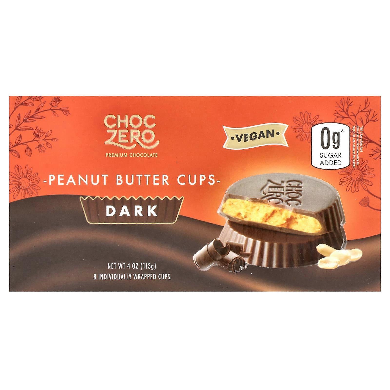 Peanut Butter Cups, Dark Chocolate , 8 Individually Wrapped Cups, 4 oz (113 g)